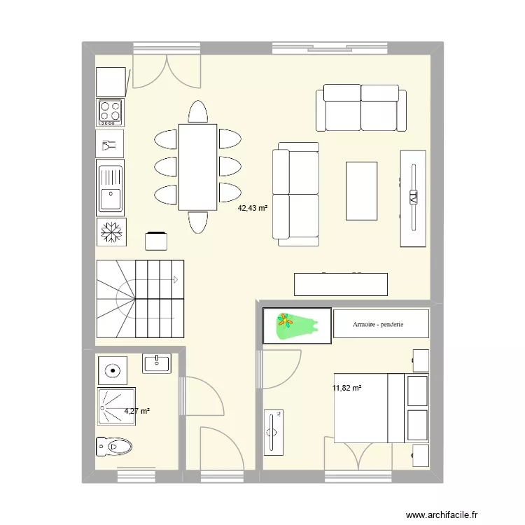 futur maison 2. Plan de 3  et 59 m²