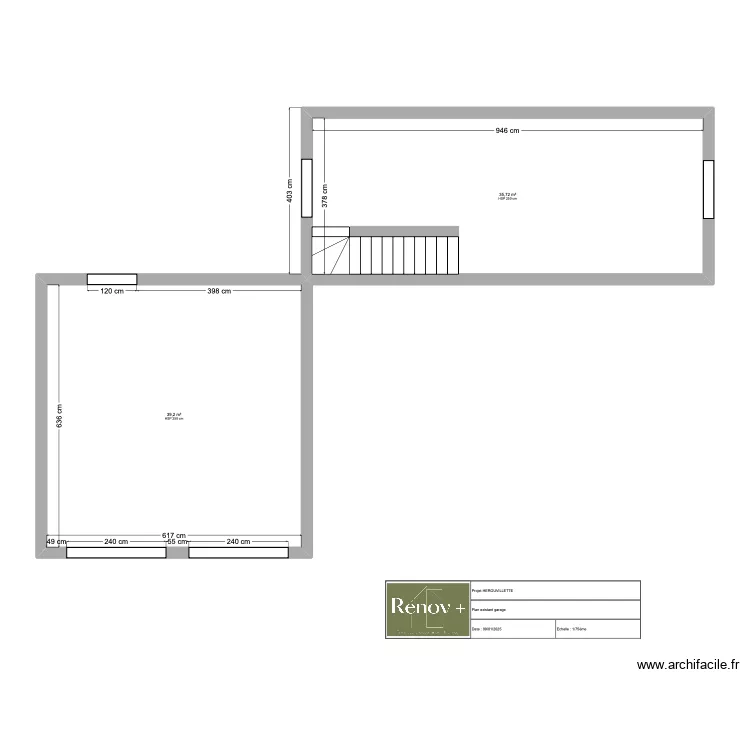 Plan existant garage Herouvillette. Plan de Plan existant garage Herouvillette. Plan de