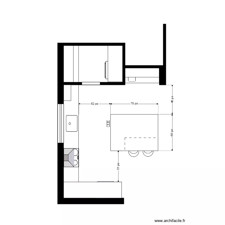 Deslauriers Cuisine. Plan de 
