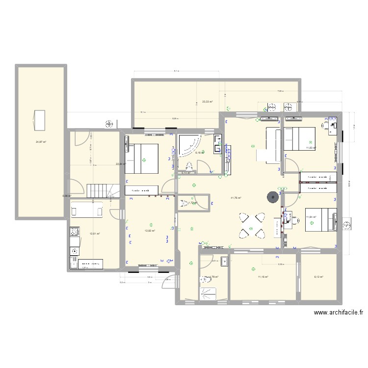 plan SP3C 24 11 2025. Plan de 15 pièces et 192 m2