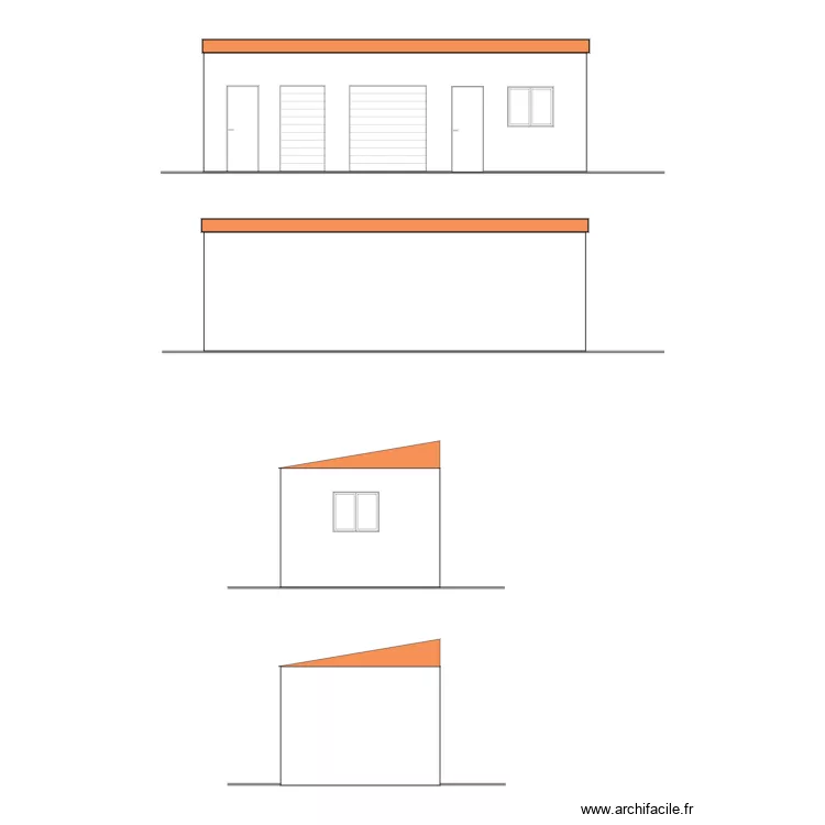 petit batiment facades. Plan de 