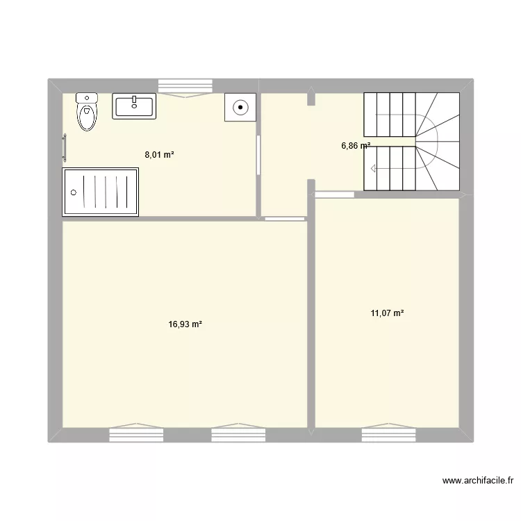 salle de bain. Plan de 4 Pièces et 43 m² salle de bain. Plan de 4 Pièces et 43 m²