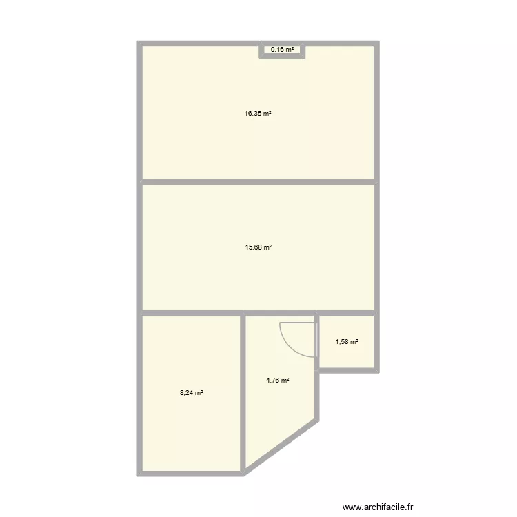 Appart option 2. Plan de 6  et 47 m²