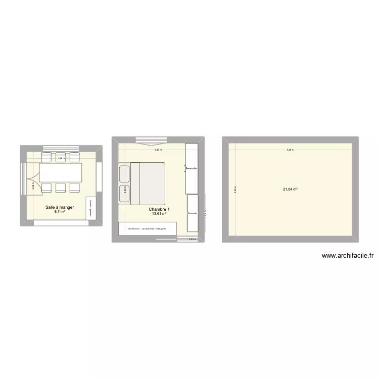 Malte - Salle a Manger. Plan de 3 Pièces et 43 m² Malte - Salle a Manger. Plan de 3 Pièces et 43 m²