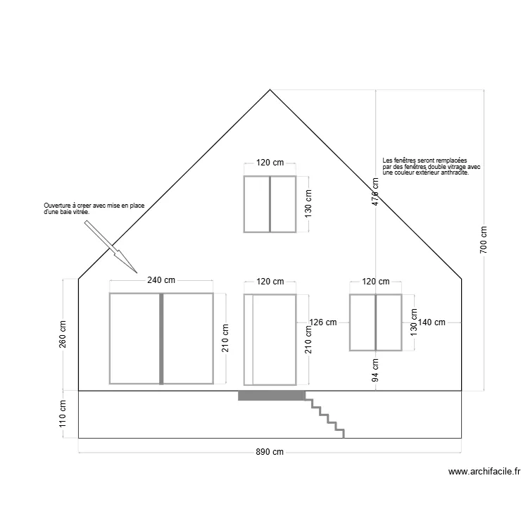 Façade est projeté. Plan de Façade est projeté. Plan de