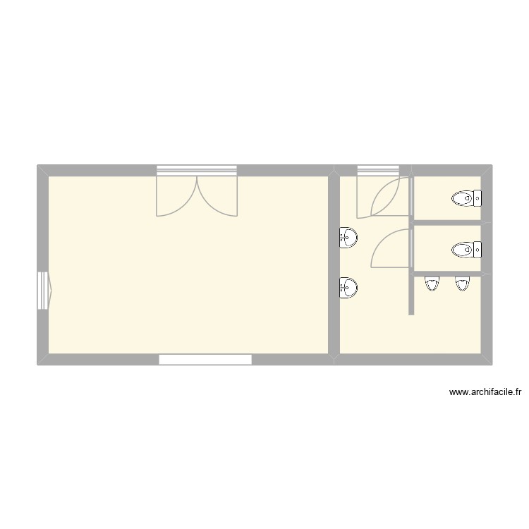 Salle HS avant travaux. Plan de 0 pièce et 0 m2