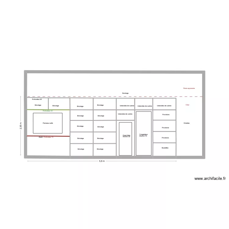 DEF Mur du garage coté gauche. Plan de 24 Pièces et 22 m² DEF Mur du garage coté gauche. Plan de 24 Pièces et 22 m²
