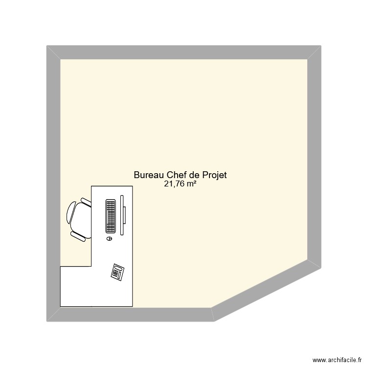 Bureaux EFI Abidjan. Plan de 1 pièce et 22 m2