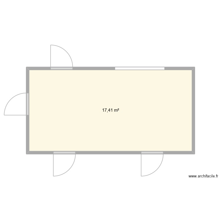 Necodem. Plan de 1 pièce et 17 m2