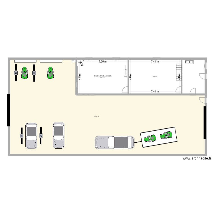 cube. Plan de 3 pièces et 342 m2