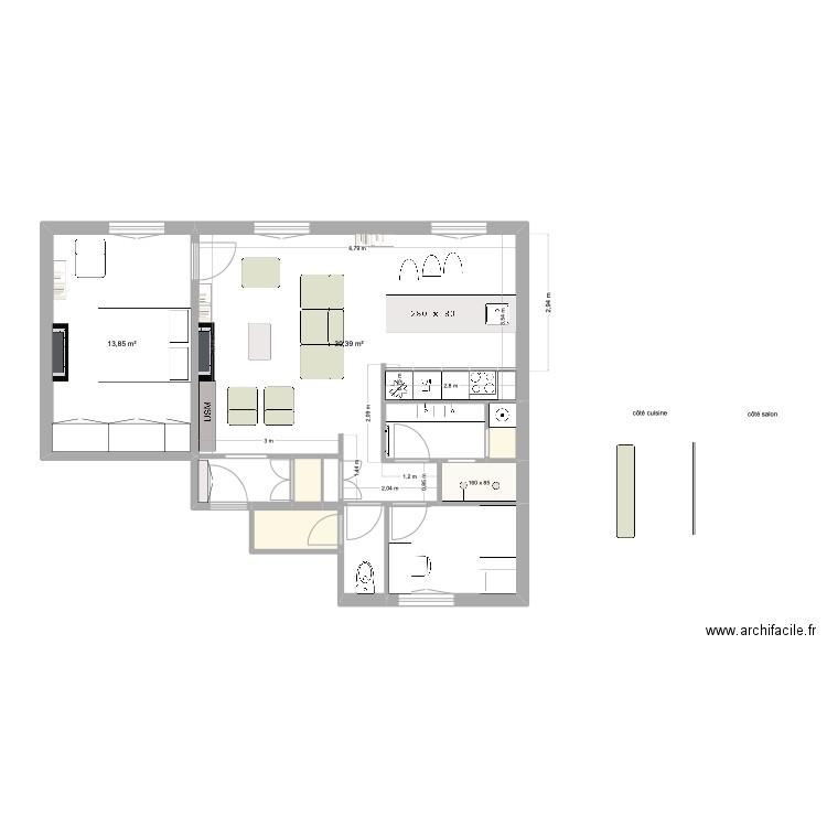 charlot 11 TER. Plan de 8 pièces et 53 m2