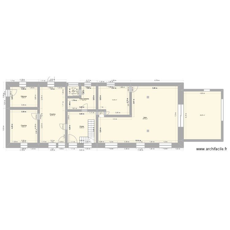 moulin bas BIS. Plan de 10 pièces et 176 m2