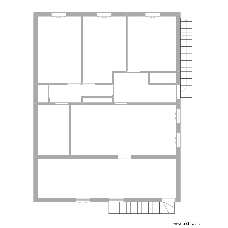 etage bureau. Plan de 10 pièces et 114 m2
