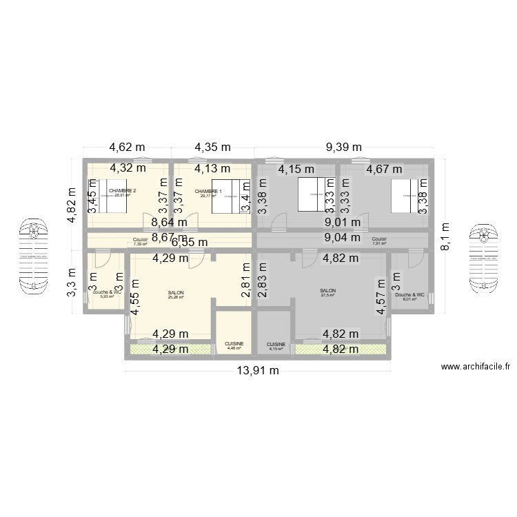AQUILA. Plan de 12 pièces et 153 m2