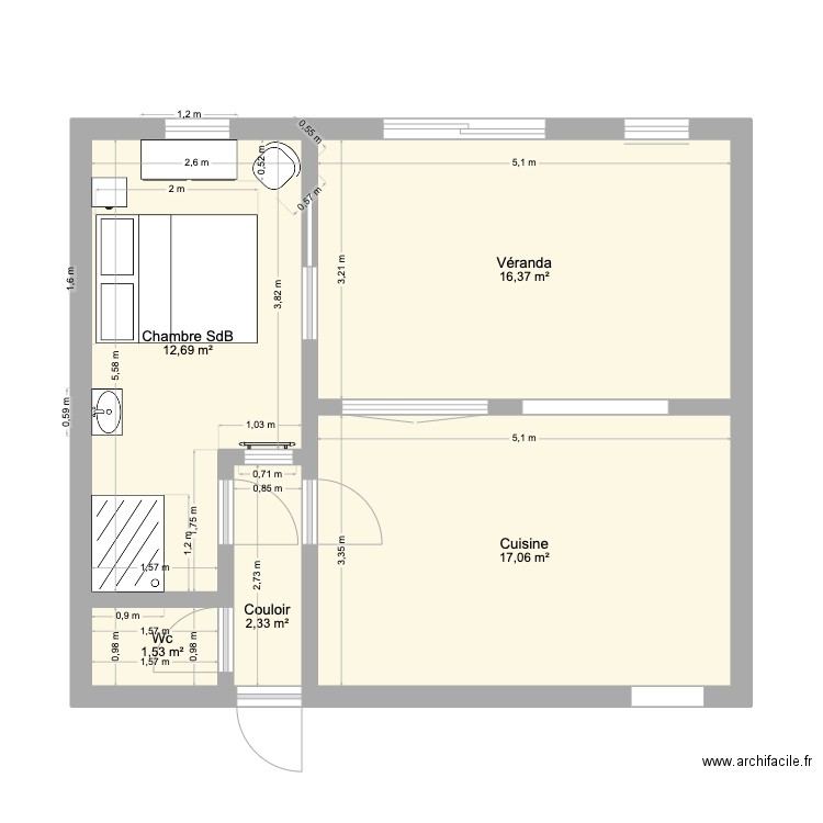 CUISINE VERANDA. Plan de 0 pièce et 0 m2