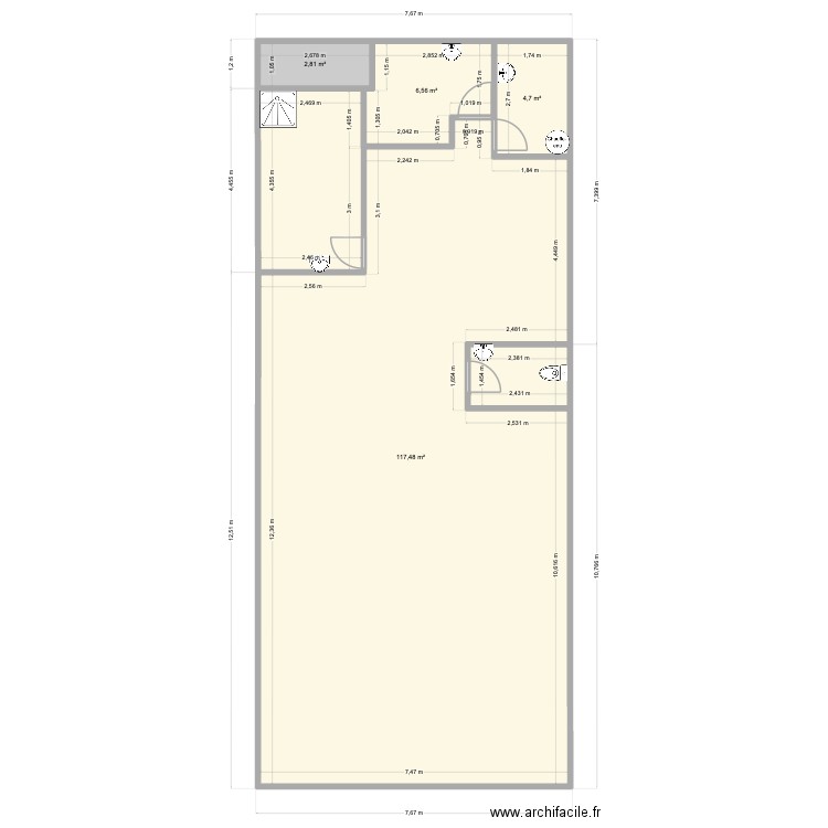 Epil story. Plan de 4 pièces et 132 m2