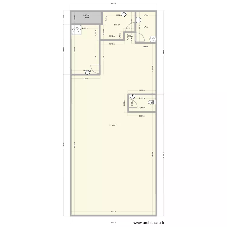 Epil story. Plan de 4 pièces et 132 m²