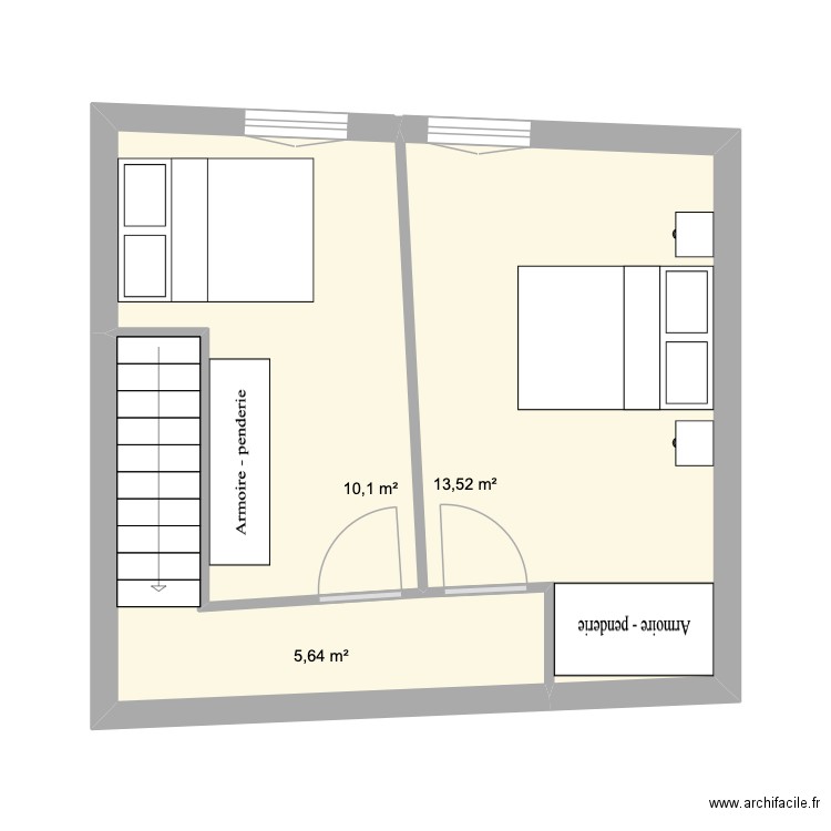 1er ETAGE - APPARTEMENT 2. Plan de 4 pièces et 29 m2