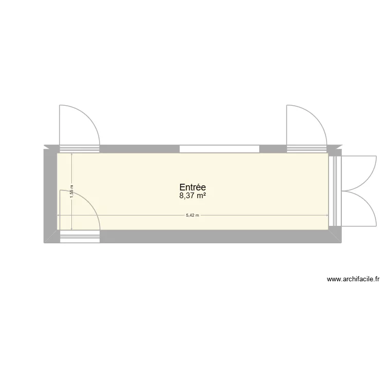 Entr&eacute;e. Plan de 2  et 10 m²