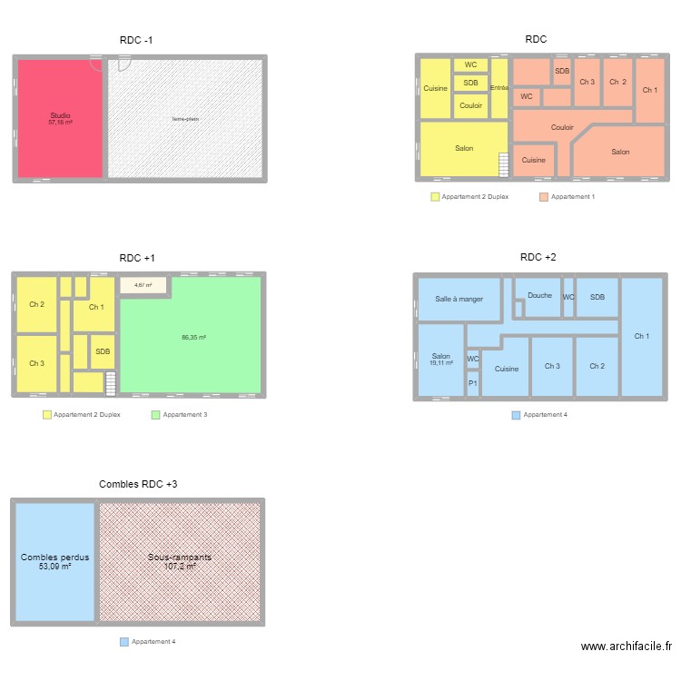 Plan Projet BADA Mehdi. Plan de 46 pièces et 774 m2