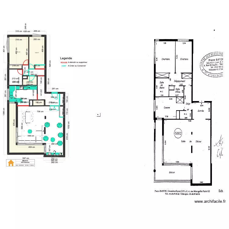 Monet 2 APS projet. Plan de 5 et 49 m² Monet 2 APS projet. Plan de 5 et 49 m²
