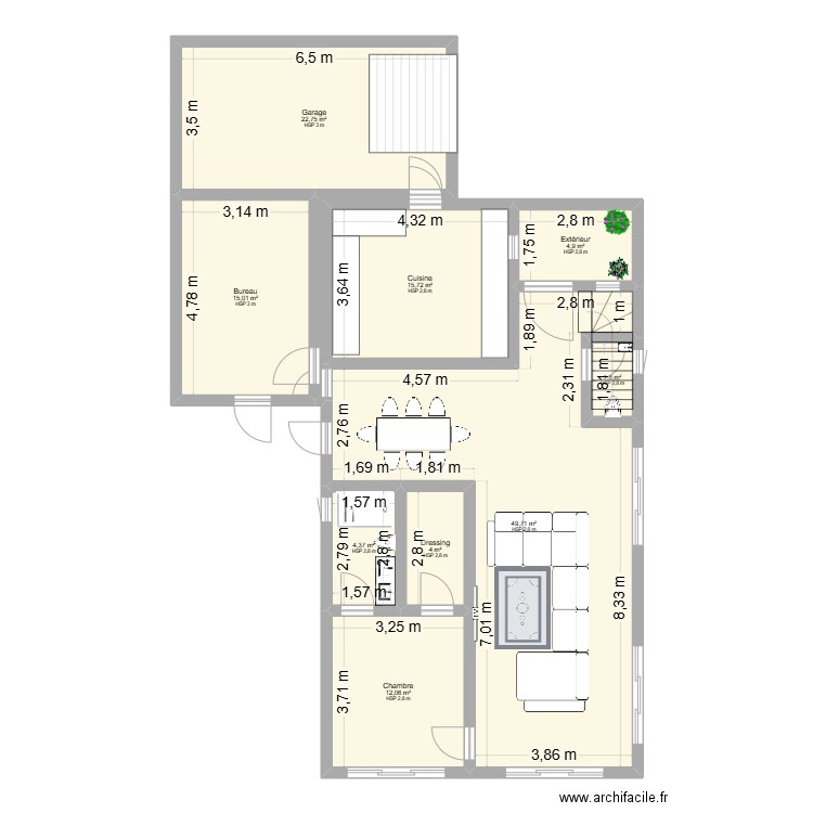 Maison Rochefort-Du-Gard. Plan de 9 pièces et 130 m2