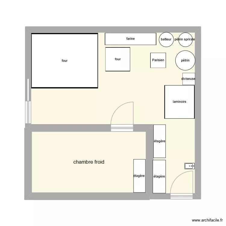boulangerie lvs. Plan de 2 Pièces et 32 m²