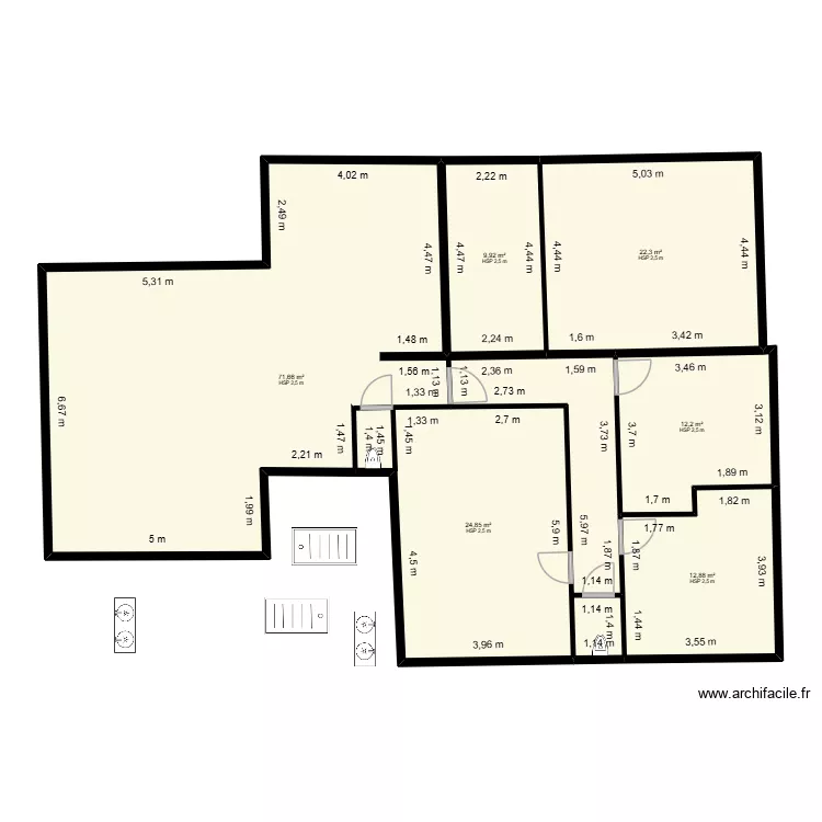 mario patricia 2. Plan de 6  et 154 m²