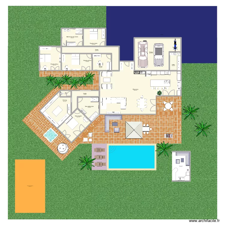Maison 3. Plan de 14  et 273 m²