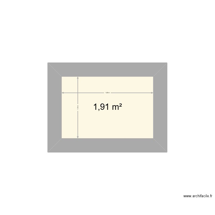 Cabanon interieur Base. Plan de 1 pièce et 2 m2