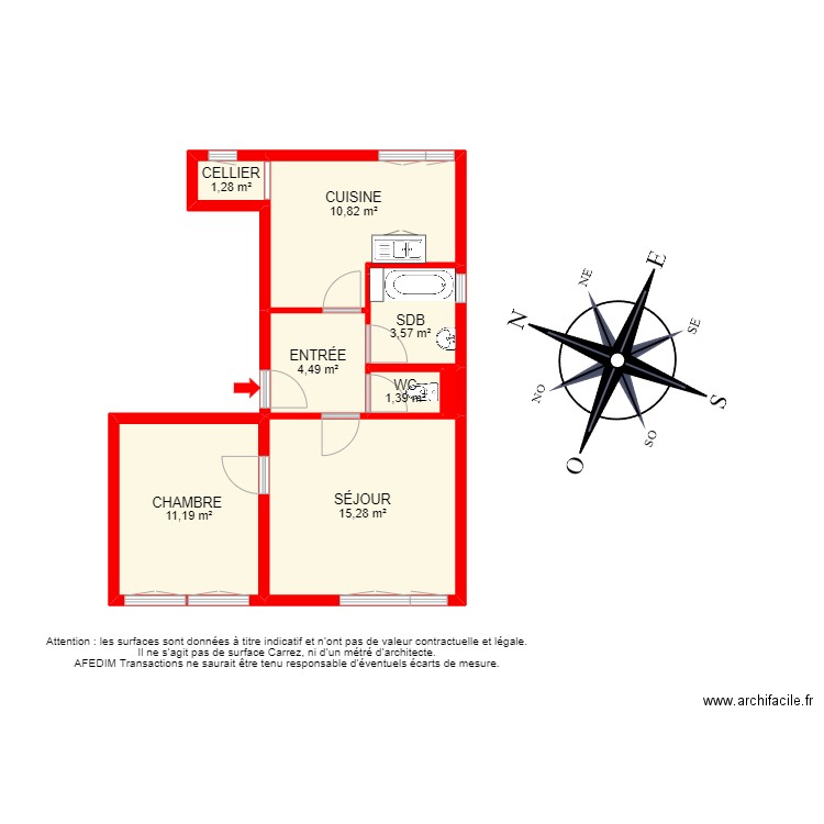 BI 17827. Plan de 11 pièces et 68 m2