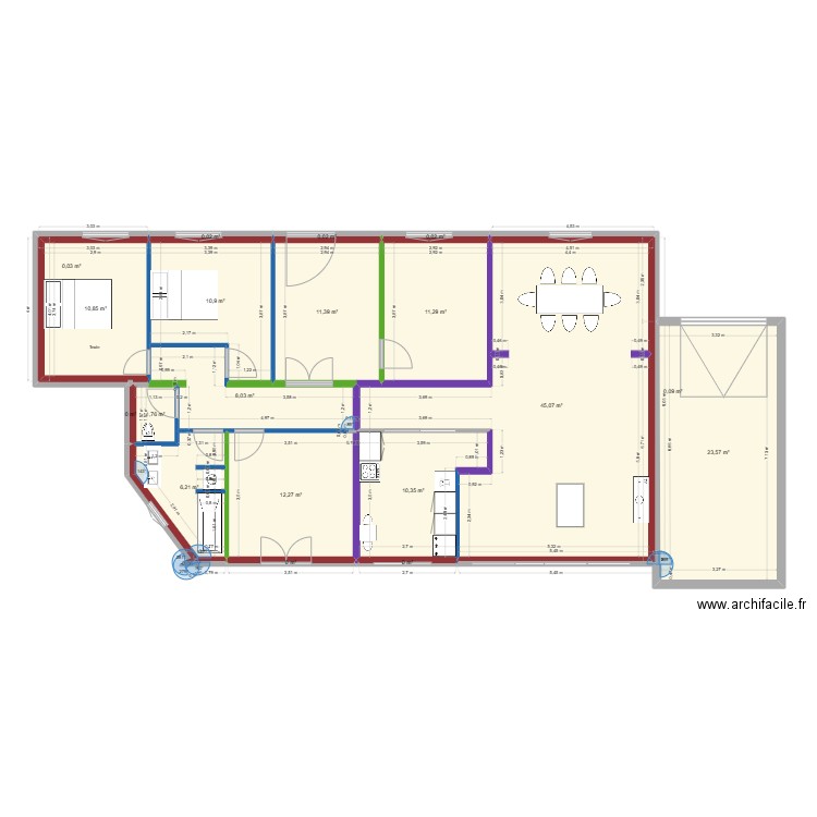 pessac edl. Plan de 20 pièces et 152 m2