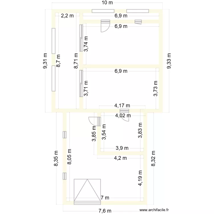 Drome. Plan de 5  et 129 m²