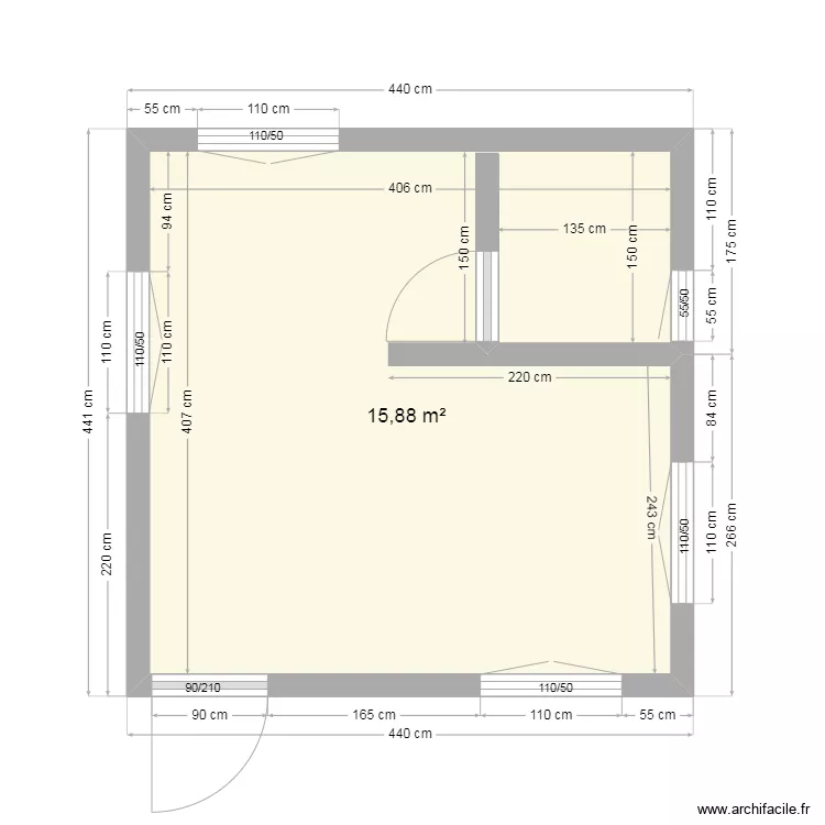 MODULE 20m&sup2; Vallois V2. Plan de 