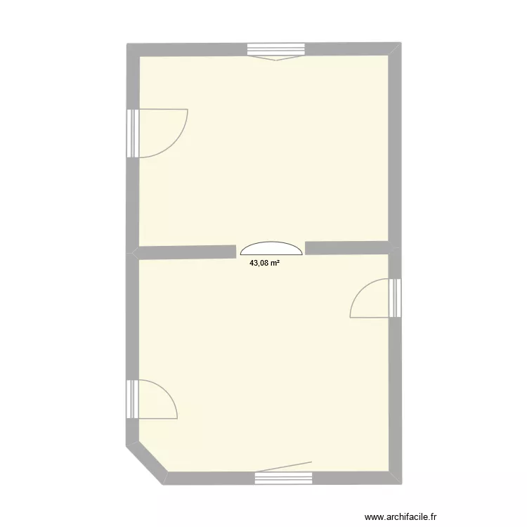 salon sejour. Plan de 1  et 43 m²