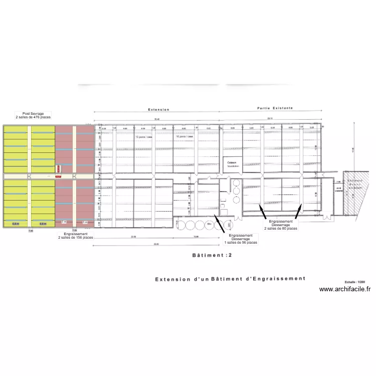 GAEC de la RIcorne PS-E r&eacute;actualis&eacute;. Plan de 6  et 730 m²