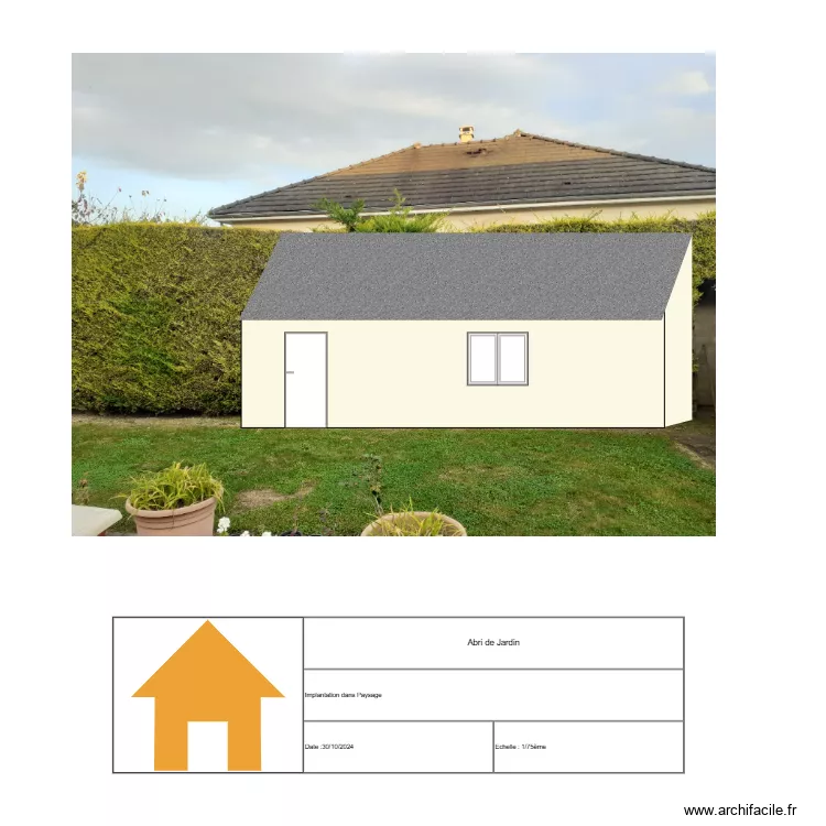 Implantation dans paysage. Plan de 