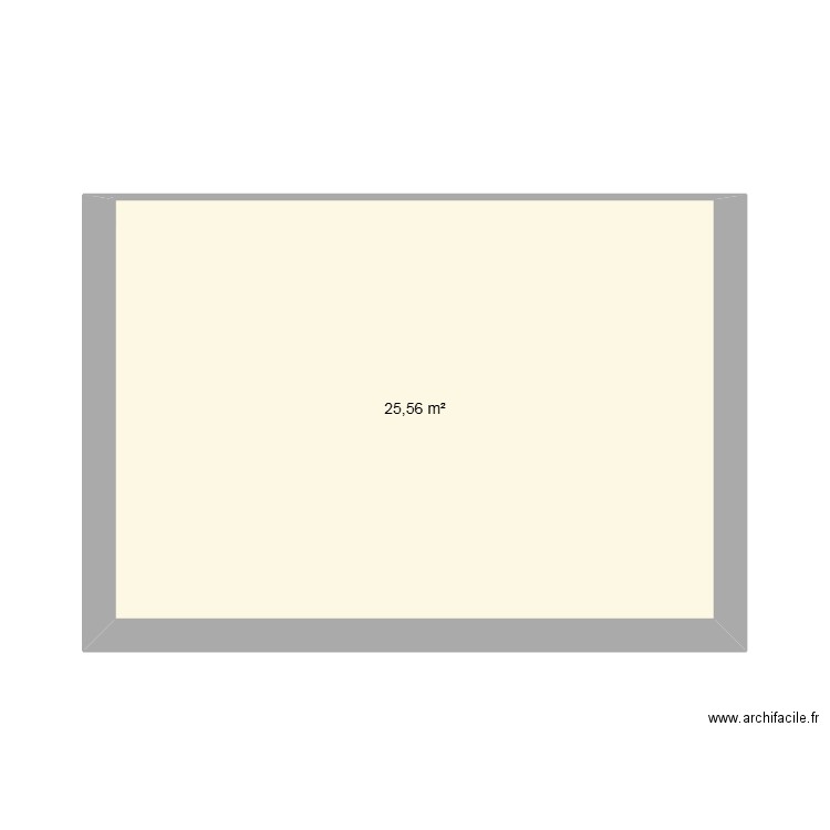 cote murs. Plan de 1 pièce et 26 m2