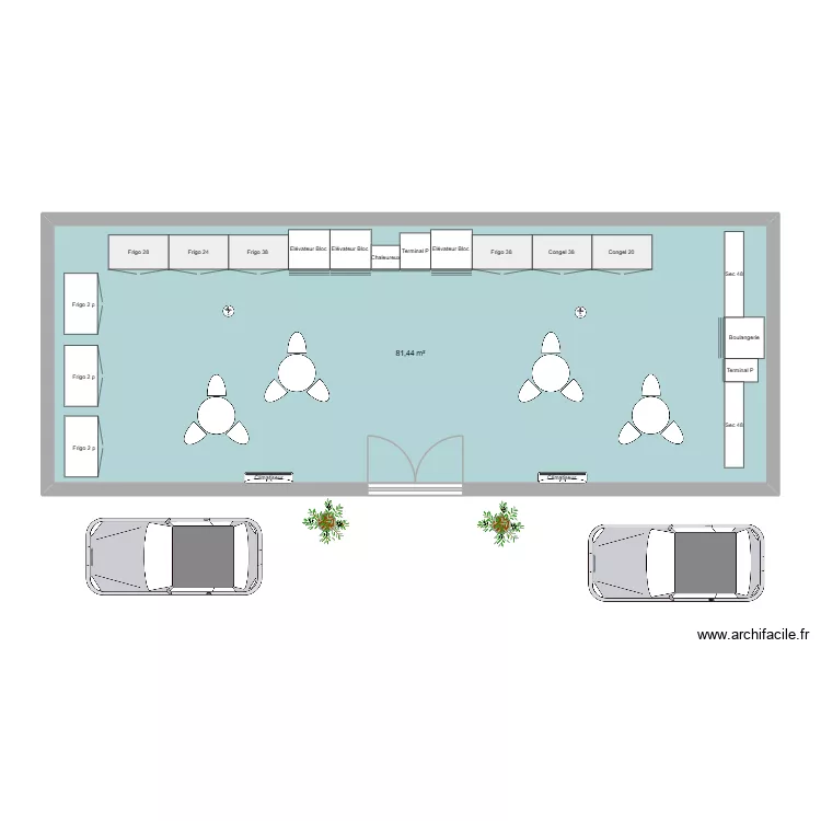 Sam Manteau. Plan de 1  et 81 m²