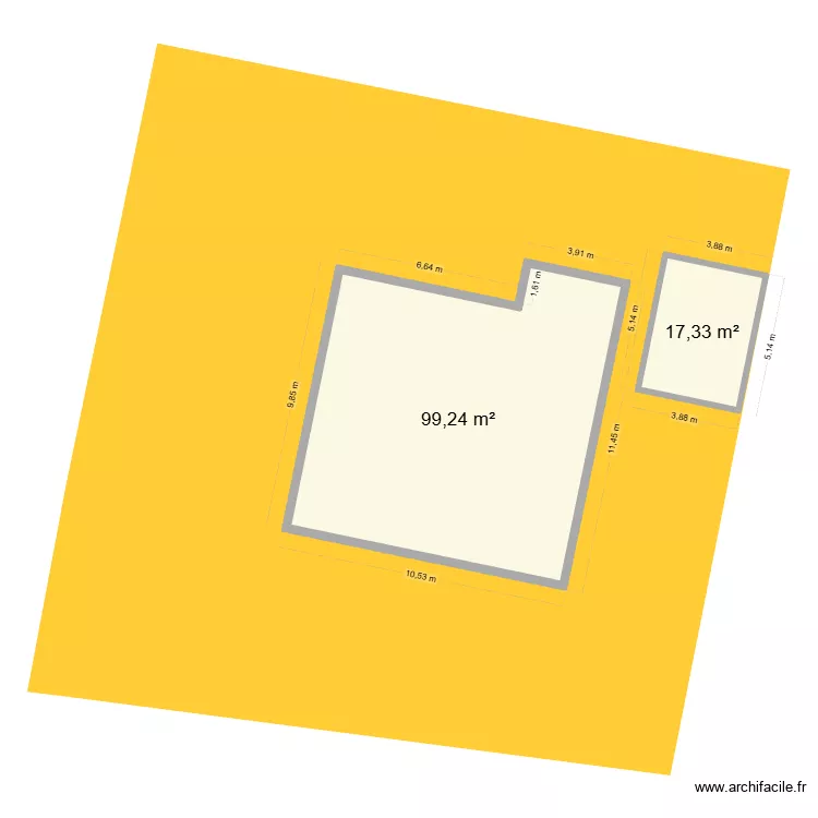 Plan 20M2 Abris de jardin. Plan de 2 pièces et 117 m²