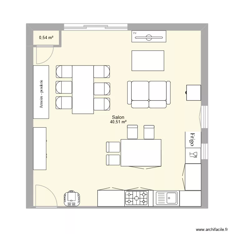 maison rdc 1. Plan de 2 Pièces et 41 m² maison rdc 1. Plan de 2 Pièces et 41 m²