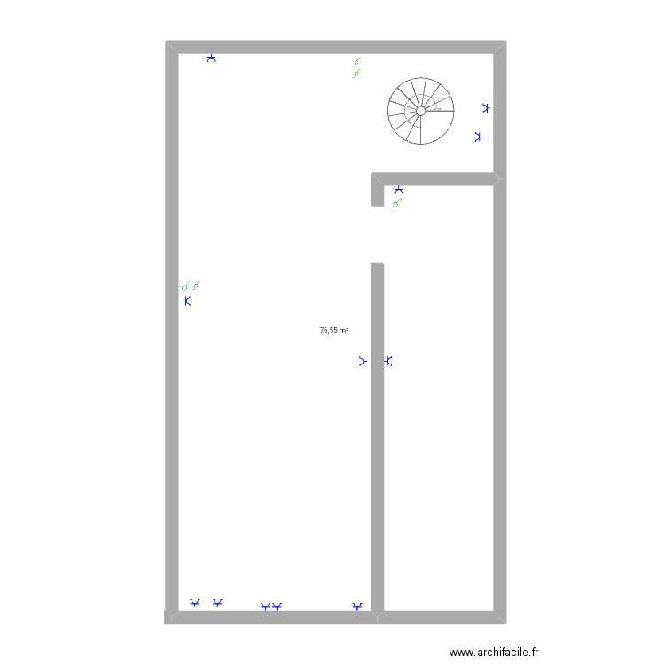 monaco étage. Plan de 1 pièce et 77 m2
