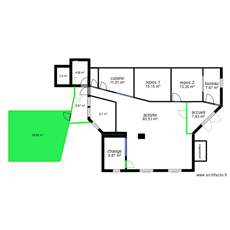 LA VALETTE 1 pour brice. Plan de 13 pièces et 190 m2