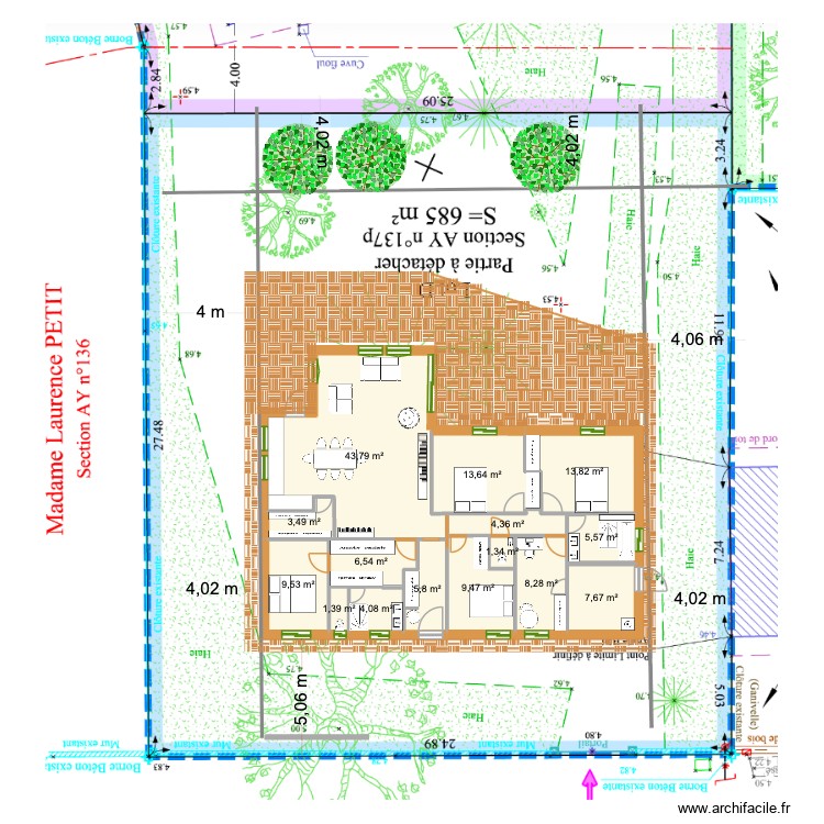 Plan Ar&egrave;s Version coll&eacute;e v2. Plan de 0 pièce et 0 m2