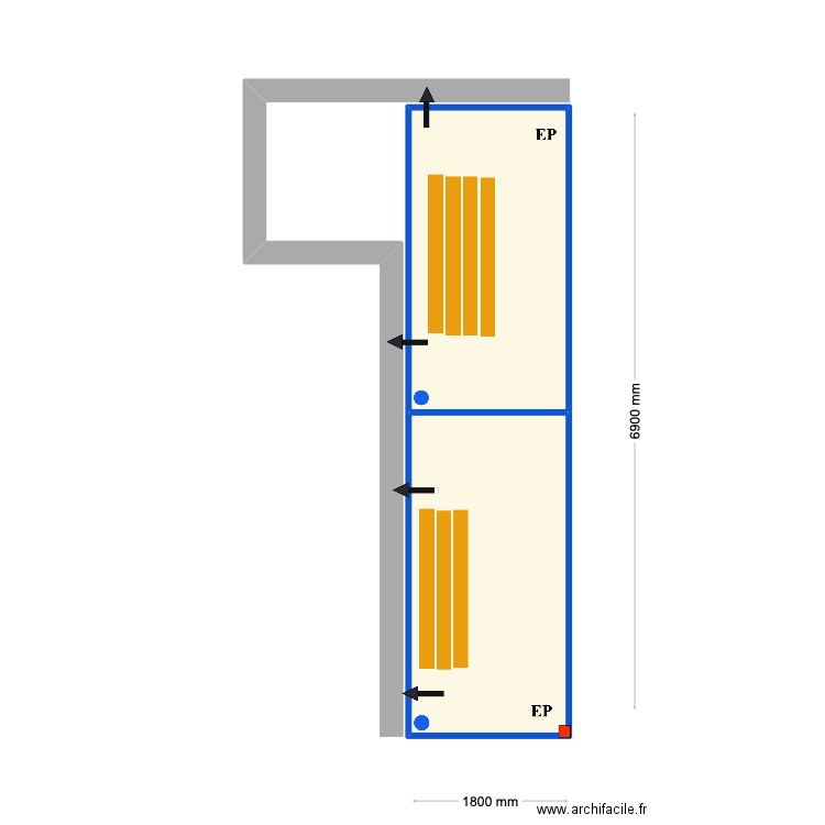 Luis Clemente. Plan de 2 pièces et 13 m2