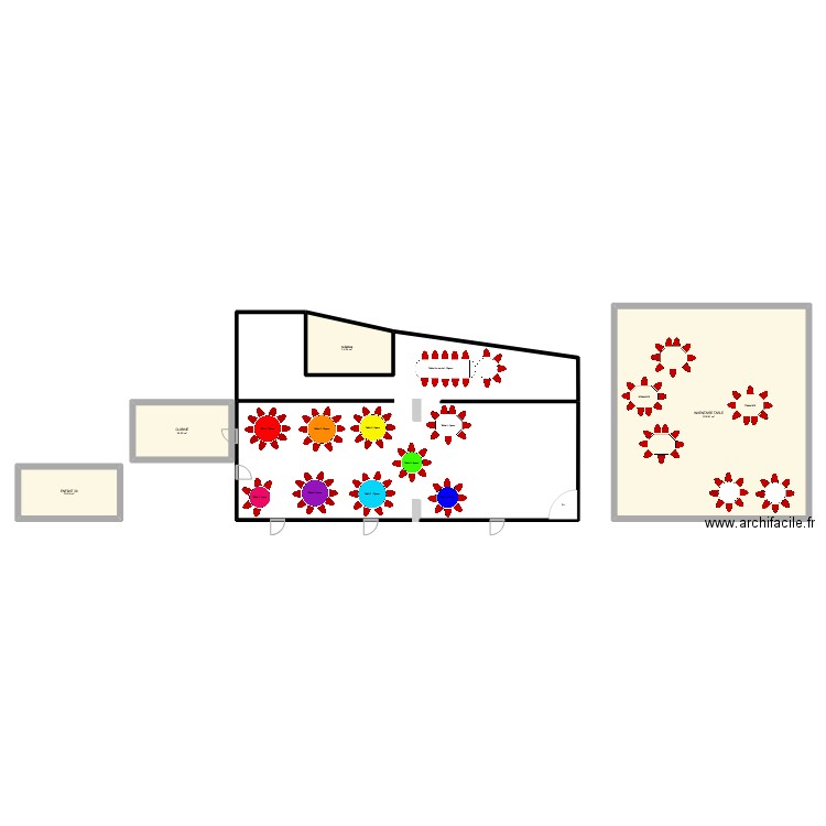 PLAN SALLE MARIAGE Adam Auriane. Plan de 4 pièces et 175 m2