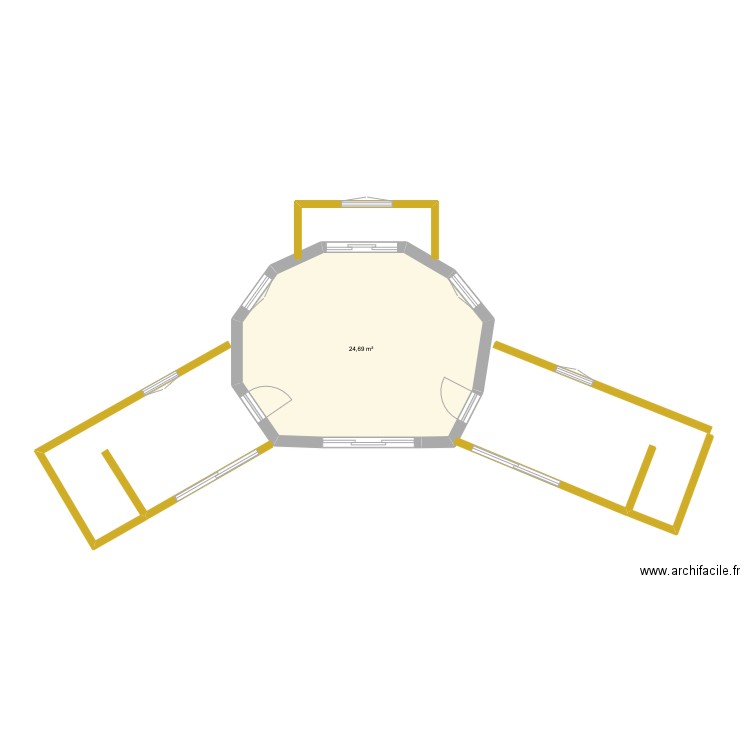 palmarin. Plan de 1 pièce et 25 m2