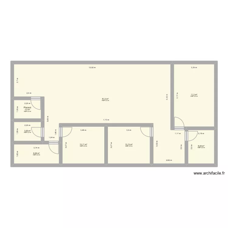buviezzo. Plan de 8  et 125 m²