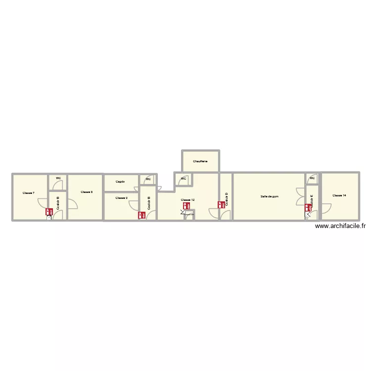B&acirc;timent mat. Plan de 16 pièces et 107 m²