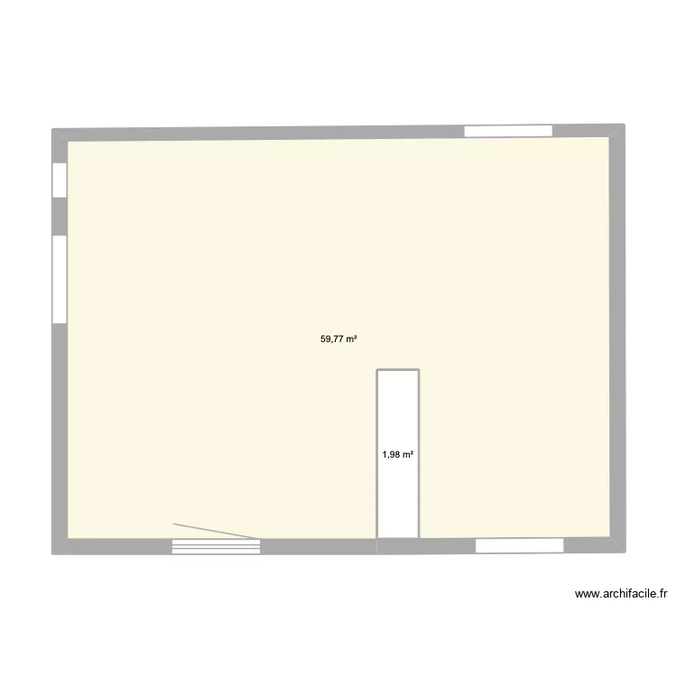 &eacute;tage. Plan de 2  et 64 m²